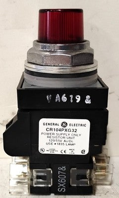 GE CR104PLT32RA 120 V Red Push-to-test Oiltight Indicator Light