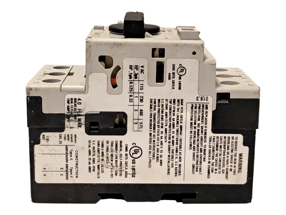 Allen-Bradley 140M-C2E-B40 690 V 2.5-4 A Circuit Breaker w/ Motor Protection