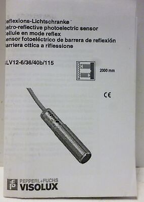 Pepperl GLV12-6/36/40B/115 Retro Reflective Photoelectric Sensor