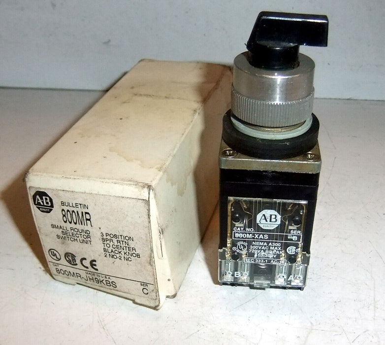 Allen-Bradley 800MR-JH9KBS Selector Switch 3 Pos. Spring Return