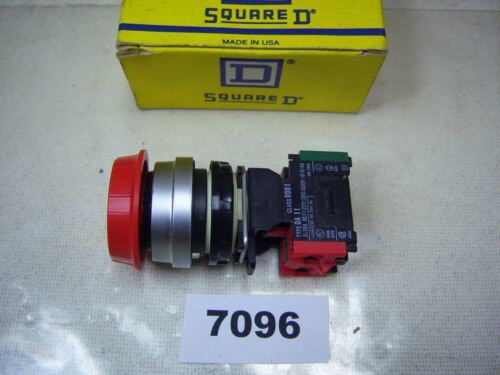 Square D Mushroom Head Push Button 9001-D7C1RM05 Red Turn/Reset