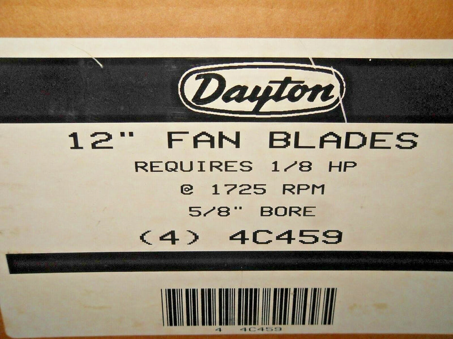 4 Dayton 4C459 12" Fan Blades