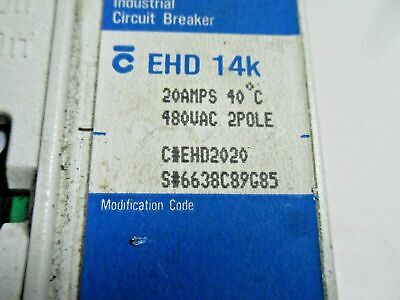 Westinghouse EHD2020 Circuit Breaker 20A 2P 480VAC