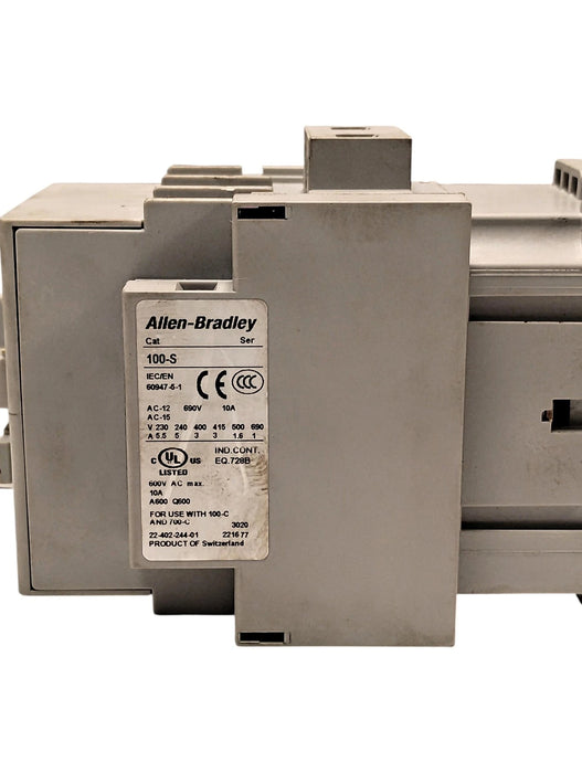 Allen-Bradley 100-C43D00 400 V AC 43 A Contactor w/ 110/120 V AC Coil and 100-S