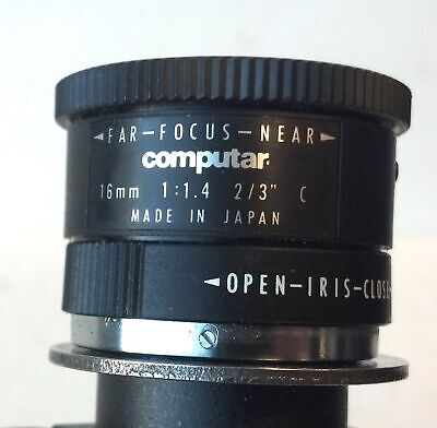 Sony XC-75 10.5-15 V DC CCD Video Camera Module w/ Computar 16mm 1:1.4 2/3" Lens