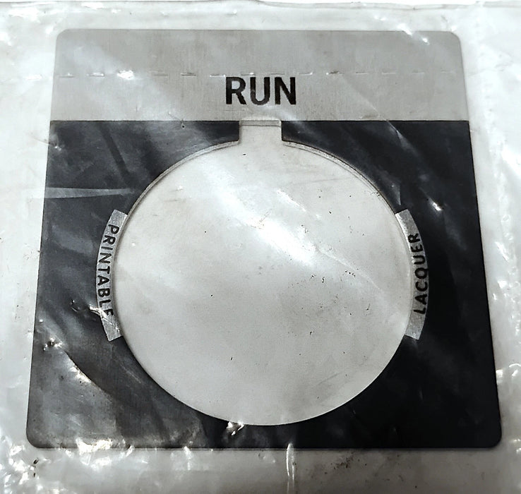 Allen-Bradley 800T-X540 RUN Aluminum Legend Plate for 30 mm Switches