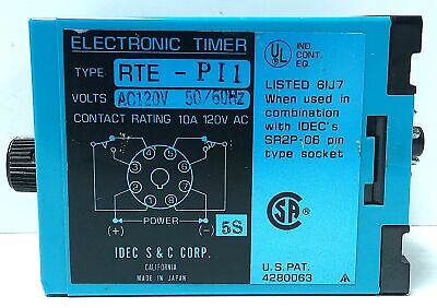 IDEC RTE-P11 120 V AC 10 A 0-10 Minutes Off-Delay PLC Timer Module