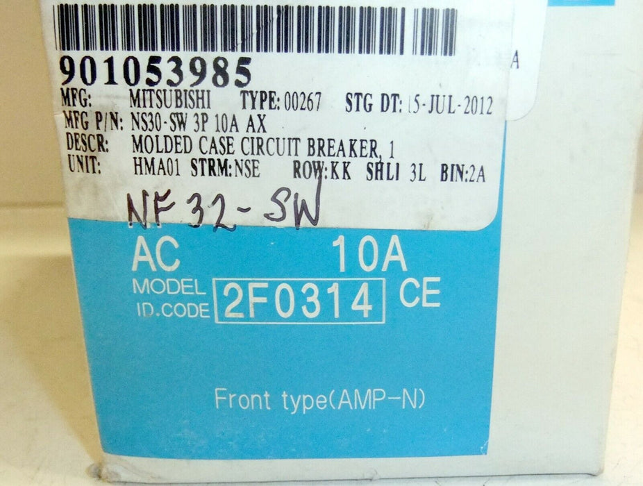 Mitsubishi 10A Circuit Breaker NF32-SW-3P-10A