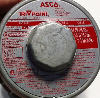 ASCO SA12D TRIPOINT Pressure Switch
