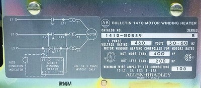 Allen-Bradley 1410-GOB59 Solid State Motor Winding Heater