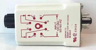 Dayton 6X604 120 V AC 10 A 1.8-180 sec Interval Delay Time Delay Relay