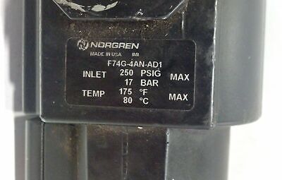 Norgren F74G-4AN-AD1 1/2" NPT 250 PSIG Pneumatic Filter