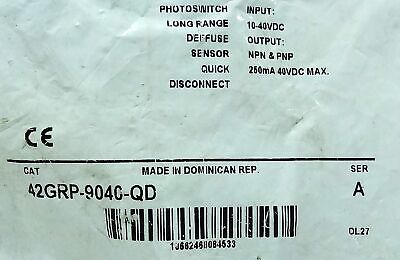 Allen-Bradley 42GRP-9040-QD 10-40 V DC Photelectric Proximity Sensor