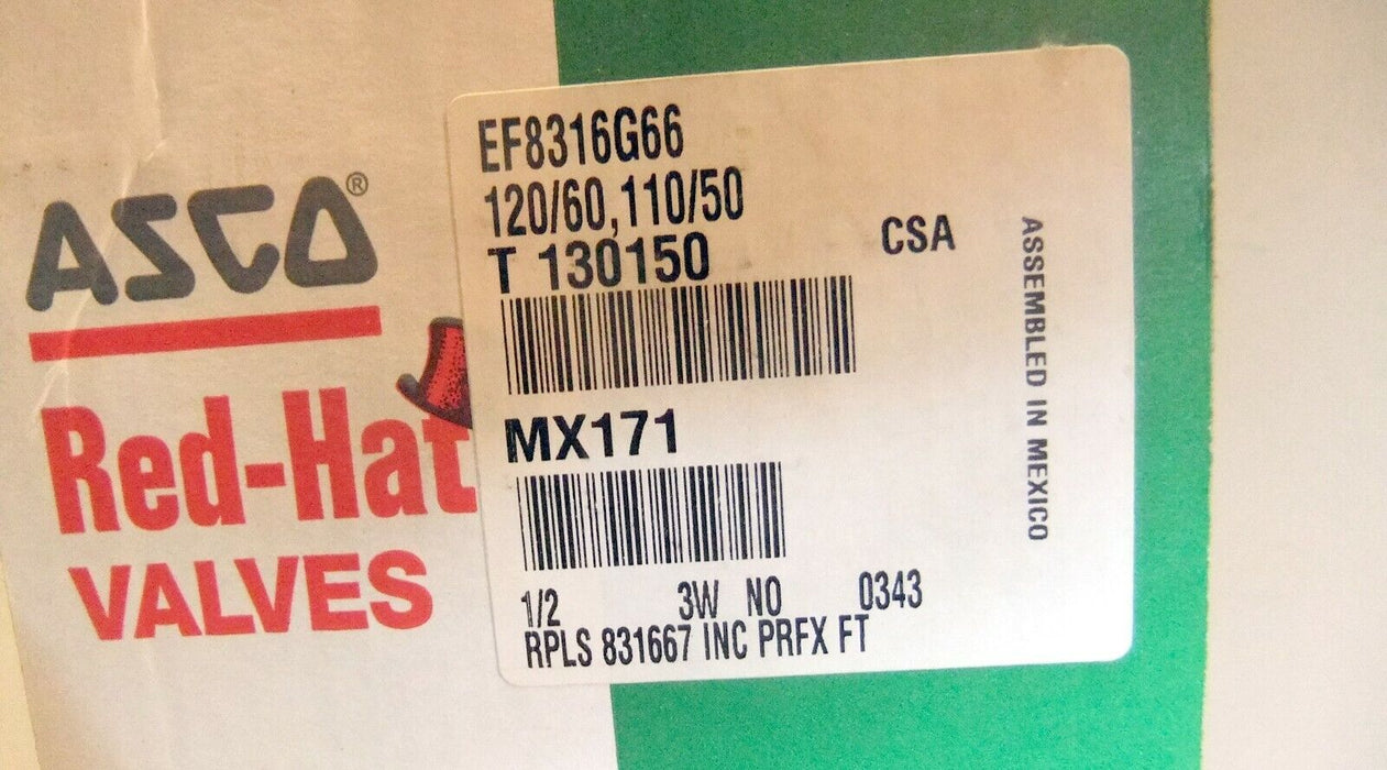 ASCO Valve 1/2" 3W 120/60 EF8316G66-120