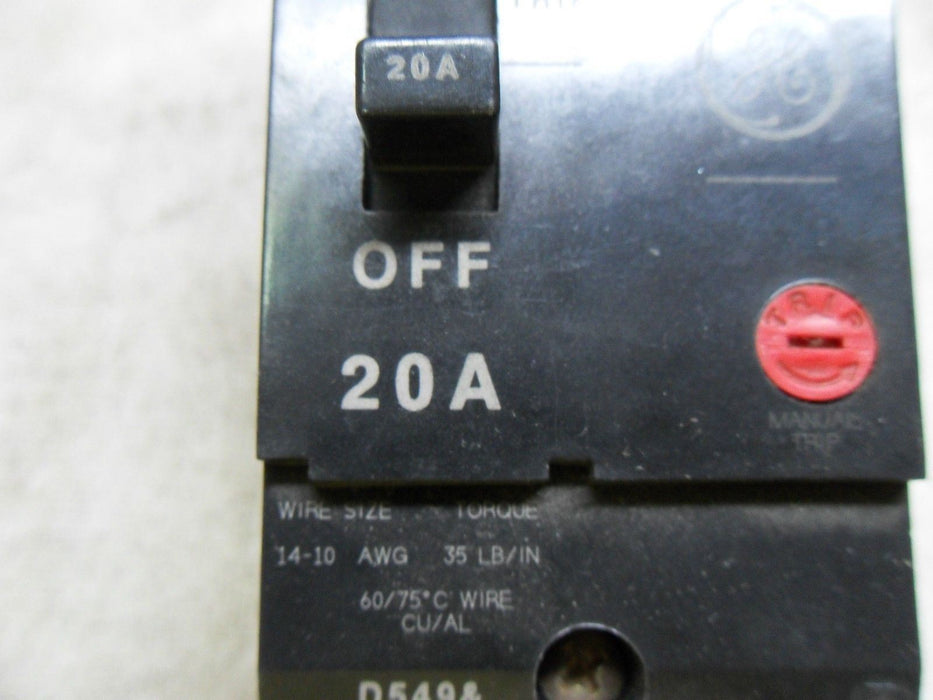 GE TEYMO-2320 20A 2 Pole Circuit Breaker