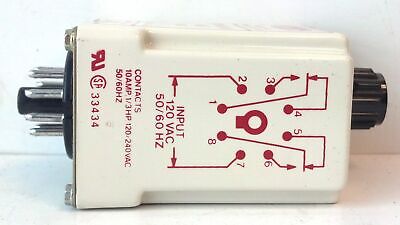 Dayton 6X604 120 V AC 10 A 1.8-180 sec Interval Delay Time Delay Relay
