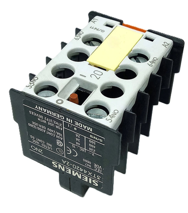 Siemens 3TX4 420-2A 2 NO Auxiliary Contact Block for Contactors