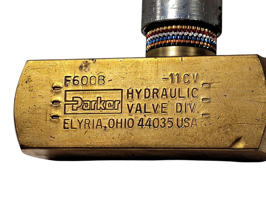 Parker F600B COLORFLOW 2000 psi 3/8 in 8 GPM Manual Hydraulic Flow Control Valve