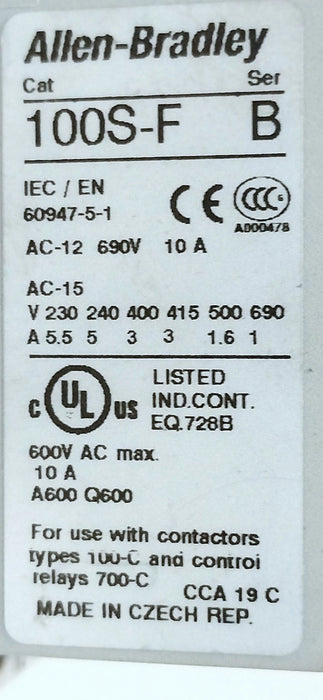 Allen-Bradley 100S-C43EJ14C 24 V DC 43 A Safety Contactor
