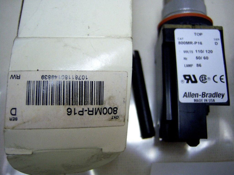 Lot of 2 Allen-Bradley Pilot Lights 800MR-P16 800MR-Q24A