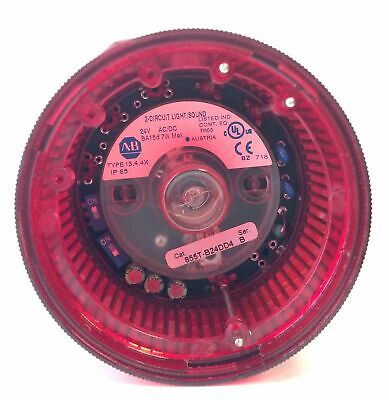 Allen-Bradley 855T-B24DD4 Steady Incandescent Red Stack Light w/ Piezo Sounder