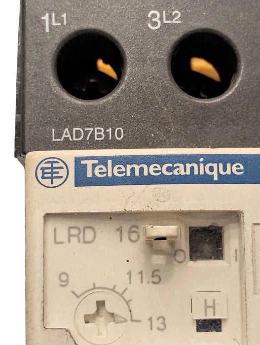 Telemecanique LRD16 690 V 9-13 A Overload Relay w/ LAD7B10 DIN Rail Attachment