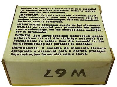 Allen-Bradley W67 Class 20 Heater Element for Eutectic Alloy Type Overload Relay