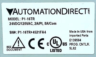 AutomationDirect P1-16TR 6-24 V DC/6-120 V AC PLC Output Module