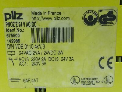 Pilz PNOZ-Z 24 V AC/DC Safety Relay