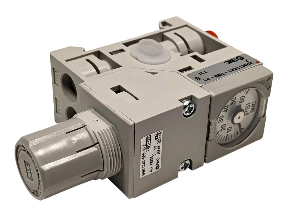 SMC ARM11AA1-R55-A1Z 7-50 psi Air Pressure Regulator w/ Embedded Gauge