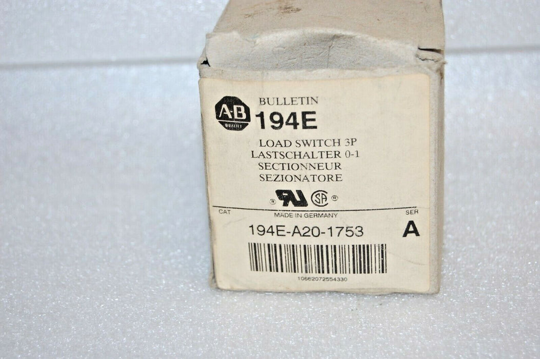 Allen-Bradley 194 E-A20-1753 Ser A Load Switch