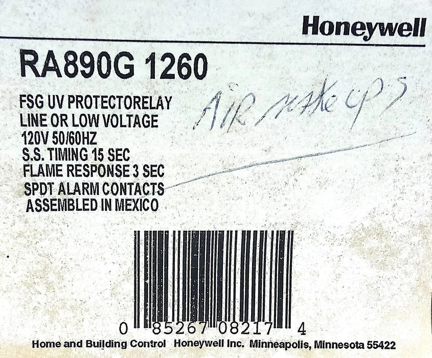 Honeywell RA890G-1260 PROTECTORELAY 120V AC 15 Sec/3 Sec Flame Safety Controller