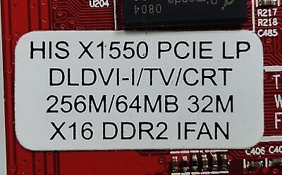 AMD X1550 SB5G-0600N 0SB5-32-G 256MB DDR2 ATI RADEON Graphics Card