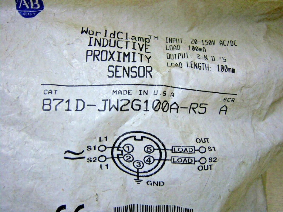 Allen-Bradley Proximity Inductive Sensor 871D-Jw2G100A-R5