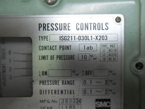 SMC ISG211-030L1-X203 Pressure Control
