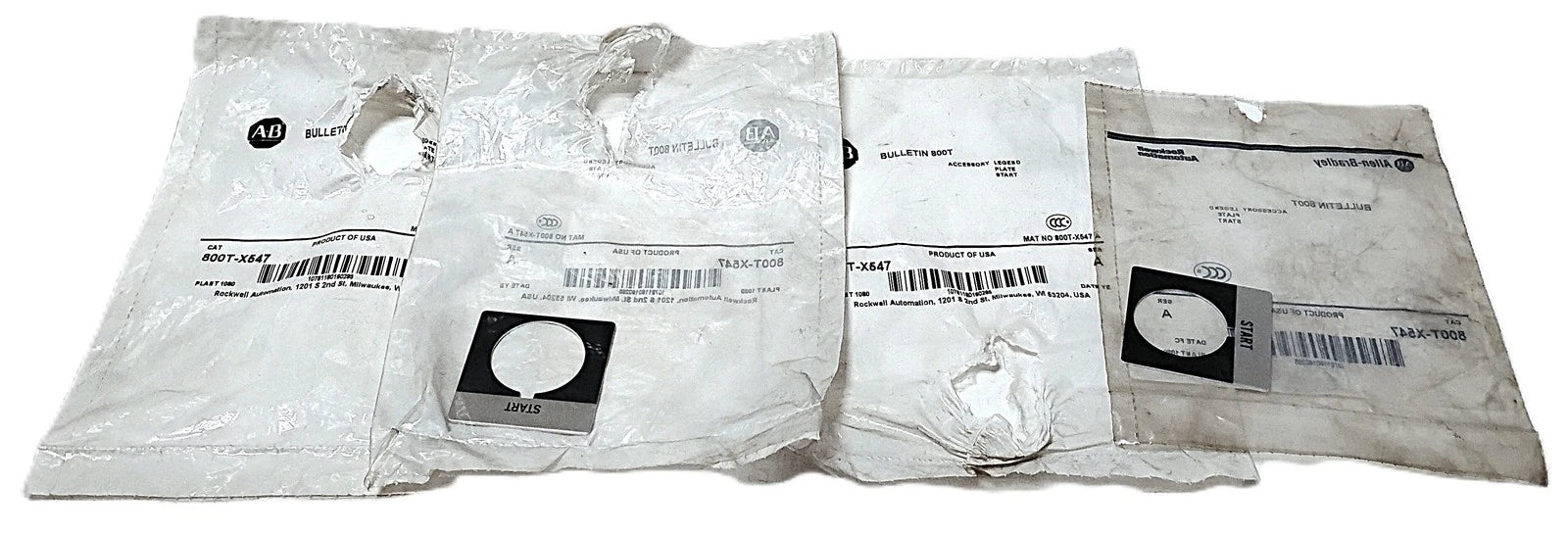 Allen-Bradley 800T-X547 START Aluminum Legend Plate for 30 mm Switches