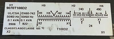Square D 9070T100D2 0.1 kVA Industrial Control Transformer