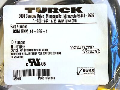 Turck BSM-BKM-14-836-1 M16 VERSAFAST 1 m PLC Cable