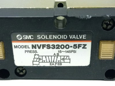 SMC NVFS3200-5FZ 15-145 psi Solenoid Valve w/ 21-26 V DC Coils