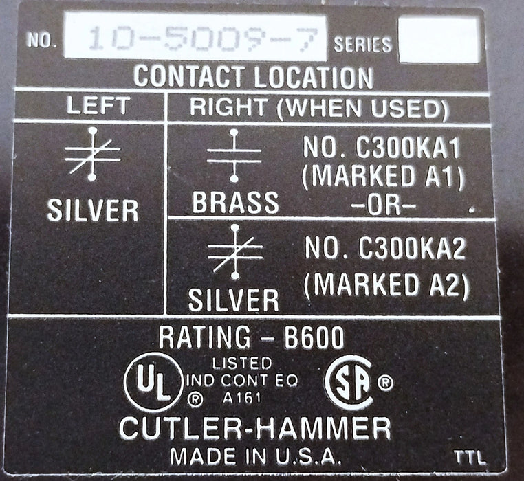 Cutler-Hammer 10-5009-7 600 v AC/DC 30 A 3-Pole Eutectic Alloy Overload Relay