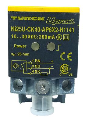 Turck NI25U-CK40-AP6X2-H1141 10-30 V DC Inductive Proximity Sensor