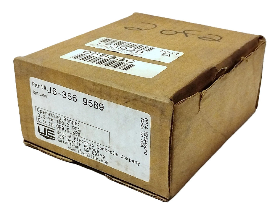 United Electric J6-356-9589 480 V AC 15 A 0-100 psi Pressure Switch