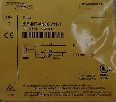 Turck 4623602 BIM-INT-AN6X-V1131 Cylinder Proximity Switch