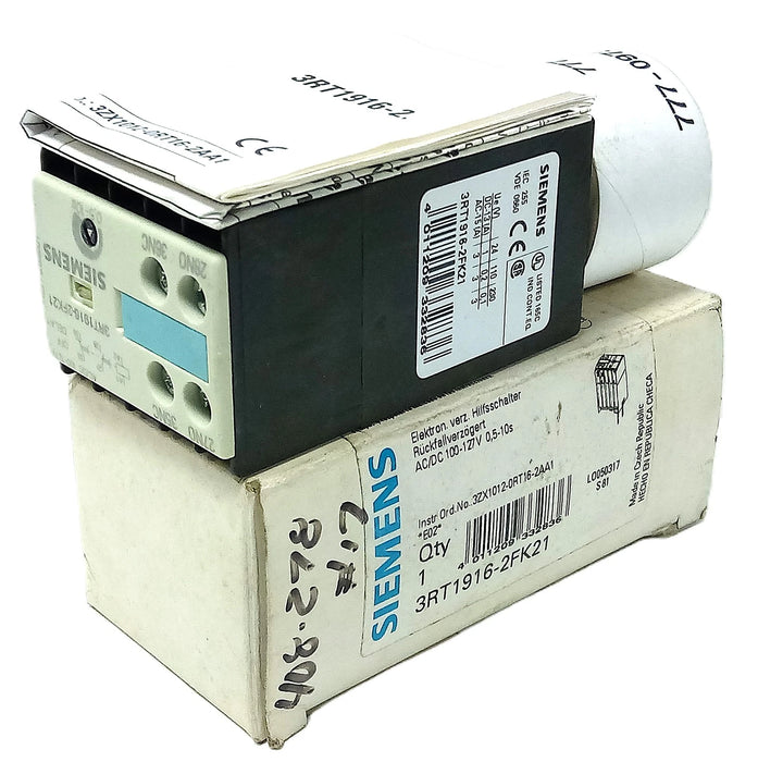 Siemens 3RT1916-2FK21 0.5-10 Second Delay Timer for Contactors