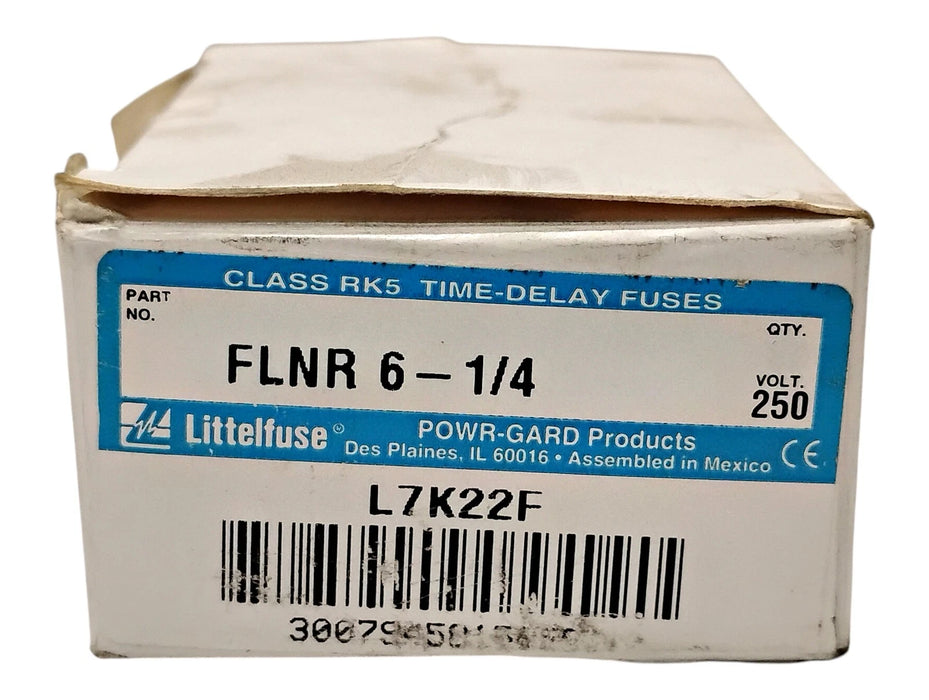 Littelfuse FLNR-6-1/4 250VAC/125VDC 6.25 A Current-Limiting Time-Delay Fuses