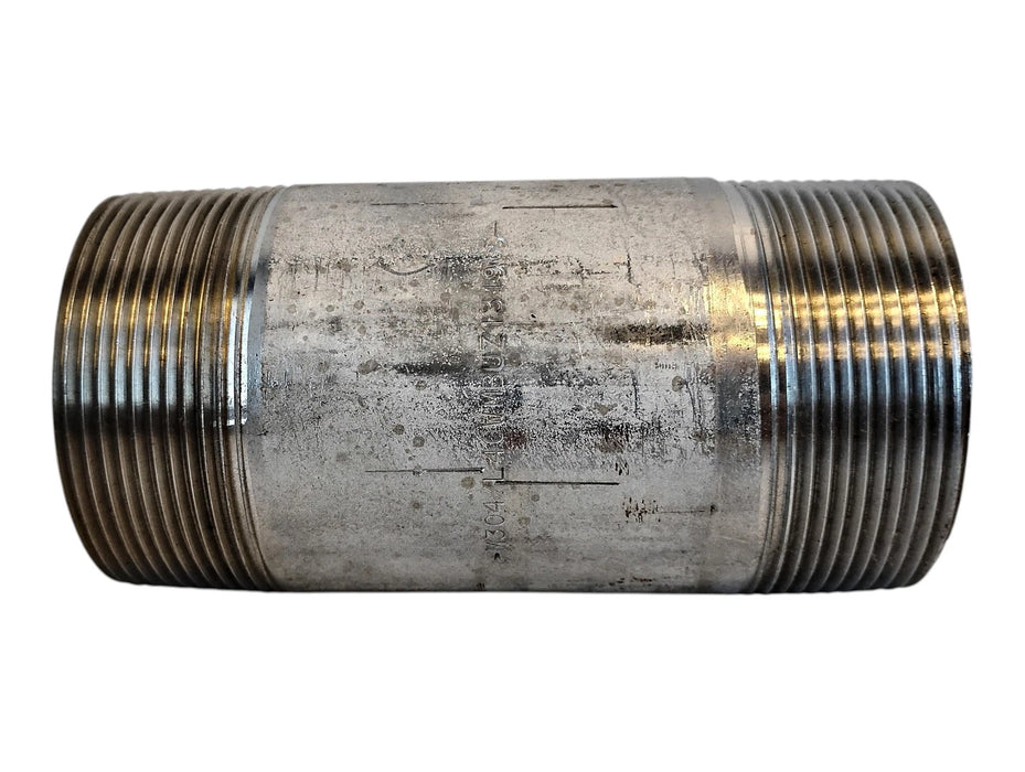 Merit Brass 4032-450 2" x 4-1/2" L MNPT Sch 40 304 Stainless Steel Pipe Nipple