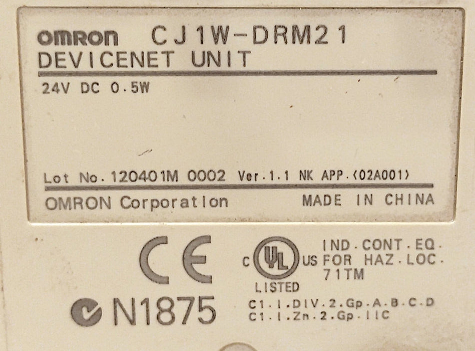 Omron CJ1W-DRM21 24 V DC 0.5 W PLC CPU Bus Unit