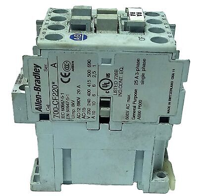 Allen-Bradley 700-CF220D 10 A IEC Contactor w/ 110/120 V Coil