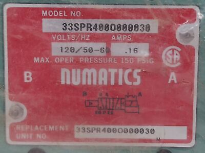Numatics 33SPR400O000030 Solenoid Valve