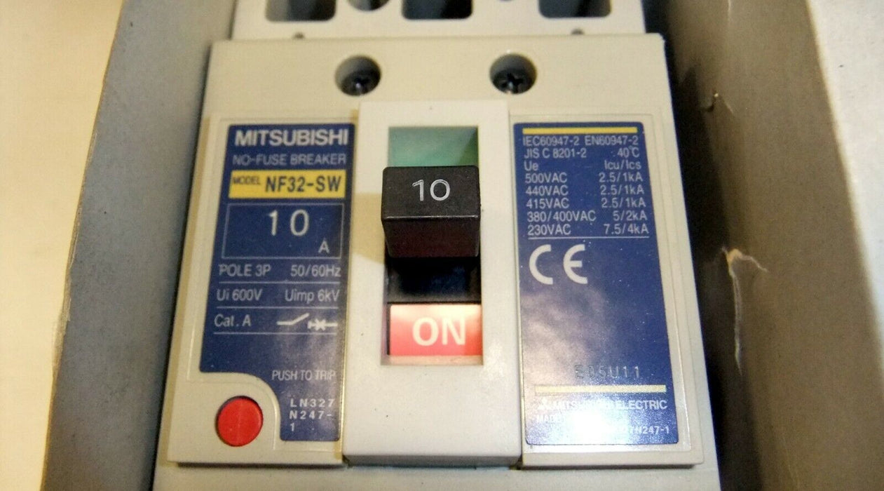 Mitsubishi 10A Circuit Breaker NF32-SW-3P-10A